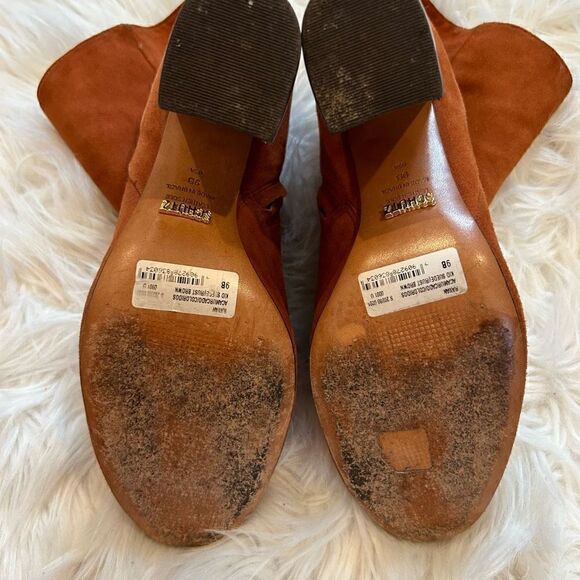 Schutz Ravan suede booties rust brown size 9 heeled from Revolve - Picture 7 of 11